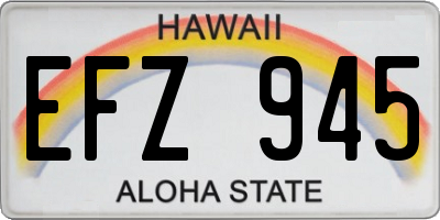 HI license plate EFZ945