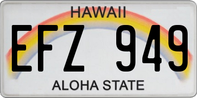 HI license plate EFZ949