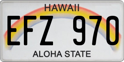 HI license plate EFZ970