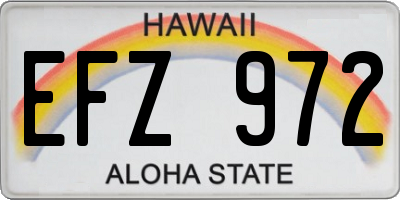 HI license plate EFZ972