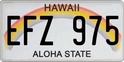 HI license plate EFZ975