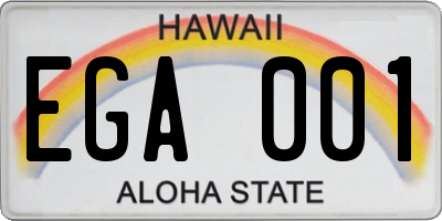 HI license plate EGA001