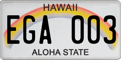 HI license plate EGA003