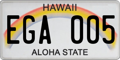 HI license plate EGA005