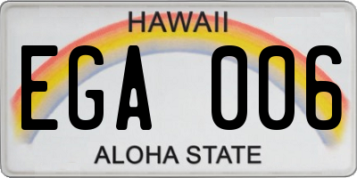 HI license plate EGA006