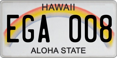 HI license plate EGA008