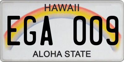 HI license plate EGA009