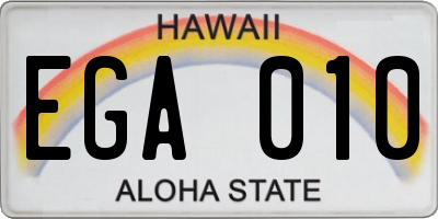 HI license plate EGA010