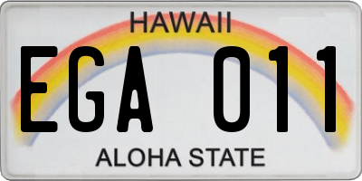 HI license plate EGA011