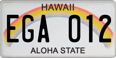 HI license plate EGA012
