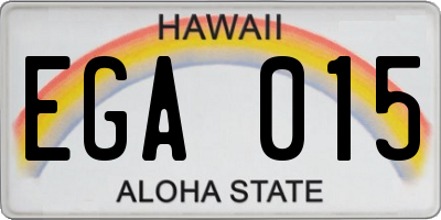 HI license plate EGA015