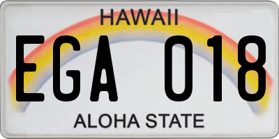 HI license plate EGA018