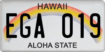 HI license plate EGA019
