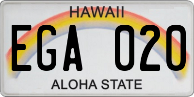 HI license plate EGA020