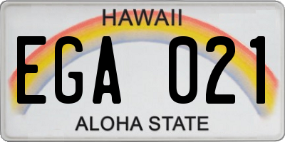 HI license plate EGA021