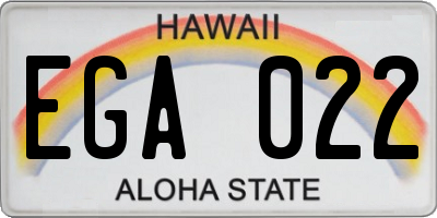 HI license plate EGA022