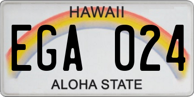 HI license plate EGA024