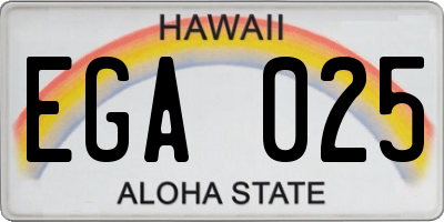HI license plate EGA025