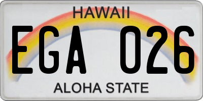 HI license plate EGA026