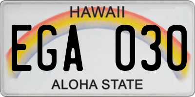 HI license plate EGA030