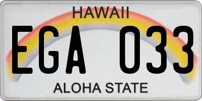 HI license plate EGA033