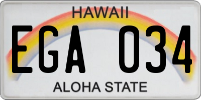 HI license plate EGA034