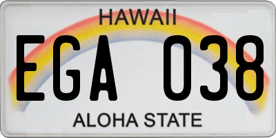 HI license plate EGA038