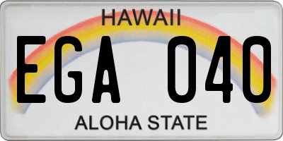 HI license plate EGA040