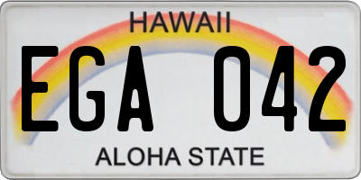 HI license plate EGA042