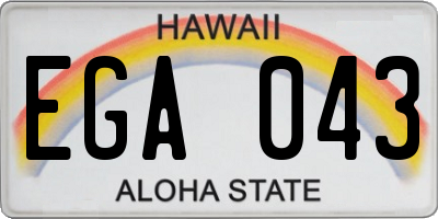 HI license plate EGA043