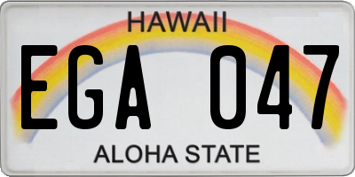 HI license plate EGA047