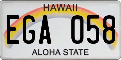 HI license plate EGA058