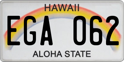 HI license plate EGA062