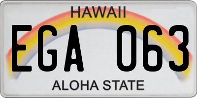 HI license plate EGA063