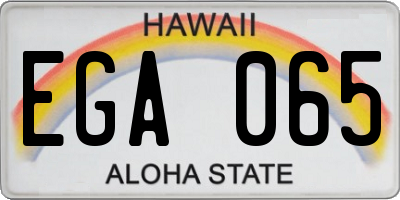 HI license plate EGA065