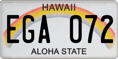 HI license plate EGA072