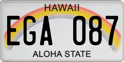 HI license plate EGA087