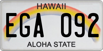 HI license plate EGA092