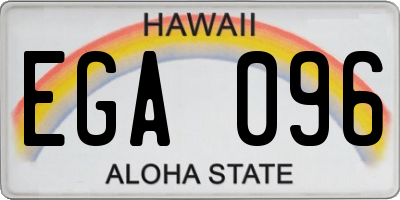 HI license plate EGA096