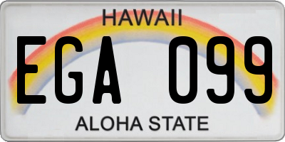 HI license plate EGA099