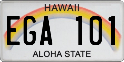 HI license plate EGA101