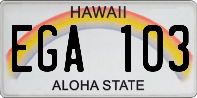 HI license plate EGA103