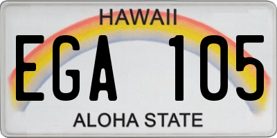 HI license plate EGA105