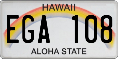 HI license plate EGA108