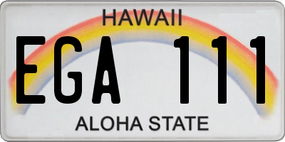 HI license plate EGA111