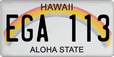 HI license plate EGA113