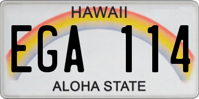 HI license plate EGA114