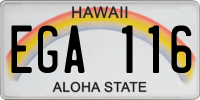HI license plate EGA116