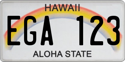 HI license plate EGA123