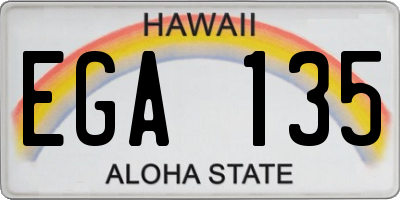 HI license plate EGA135